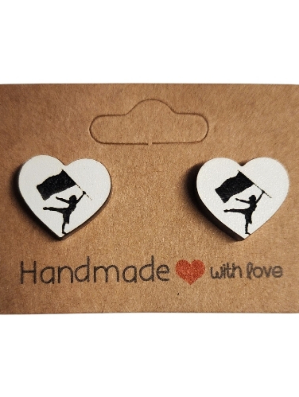 Colorguard Heart Silhouette Acrylic Stud Earrings
